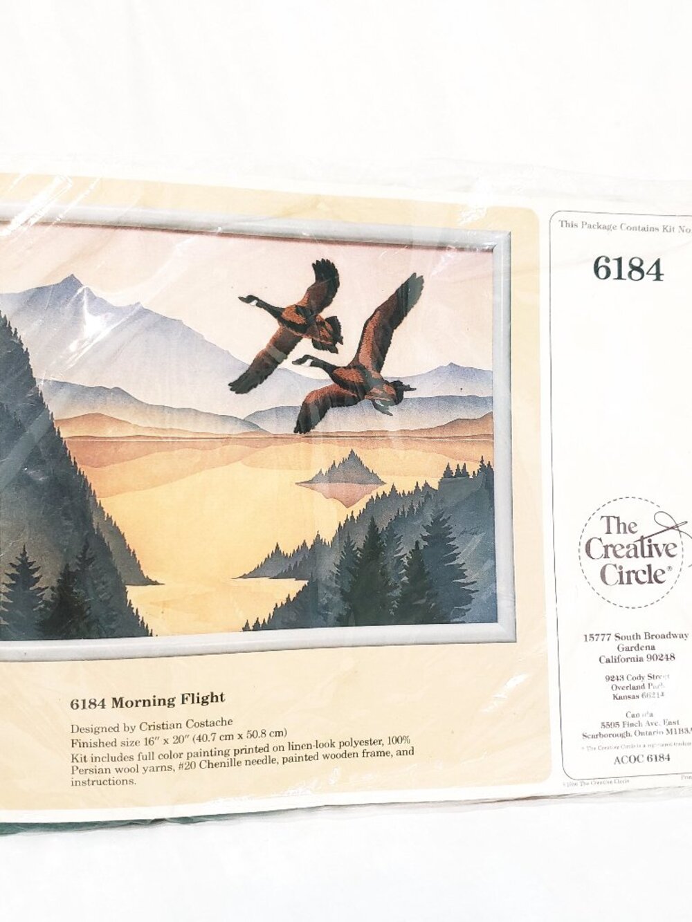 Morning Flight Geese Mountains Nature Embroidery Kit 1986 Creative Circle 6184